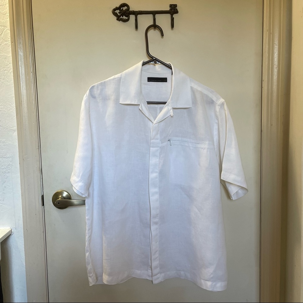 Metropolitan View Mens Short Sleeve Linen Shirt
